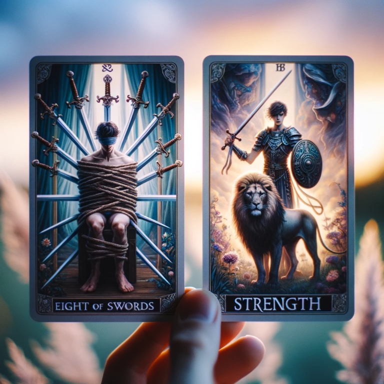 eight of swords and strength