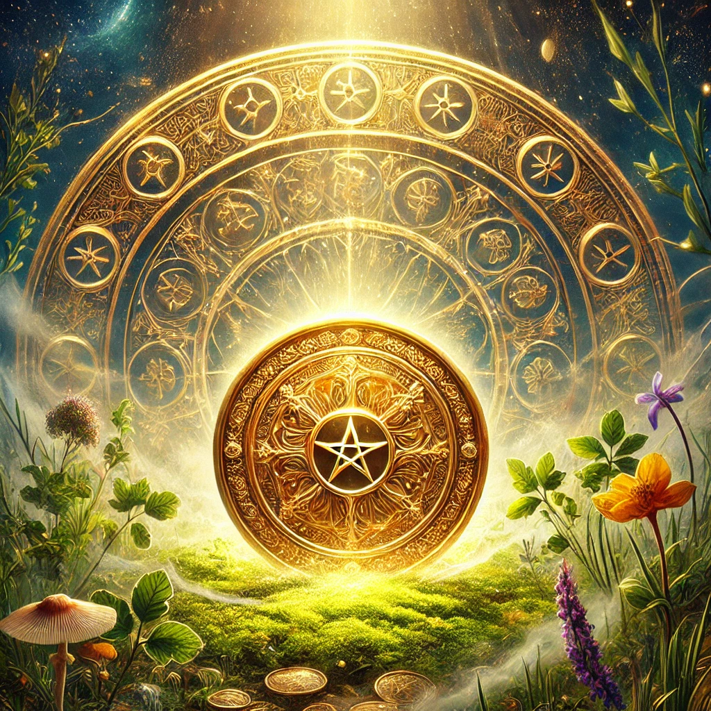 Ace of Pentacles and Wheel of Fortune