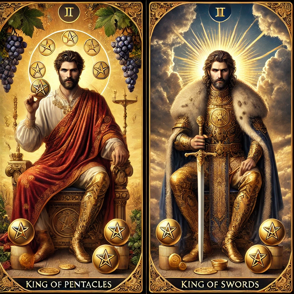 King of Pentacles and King of Swords Tarot Card Combination