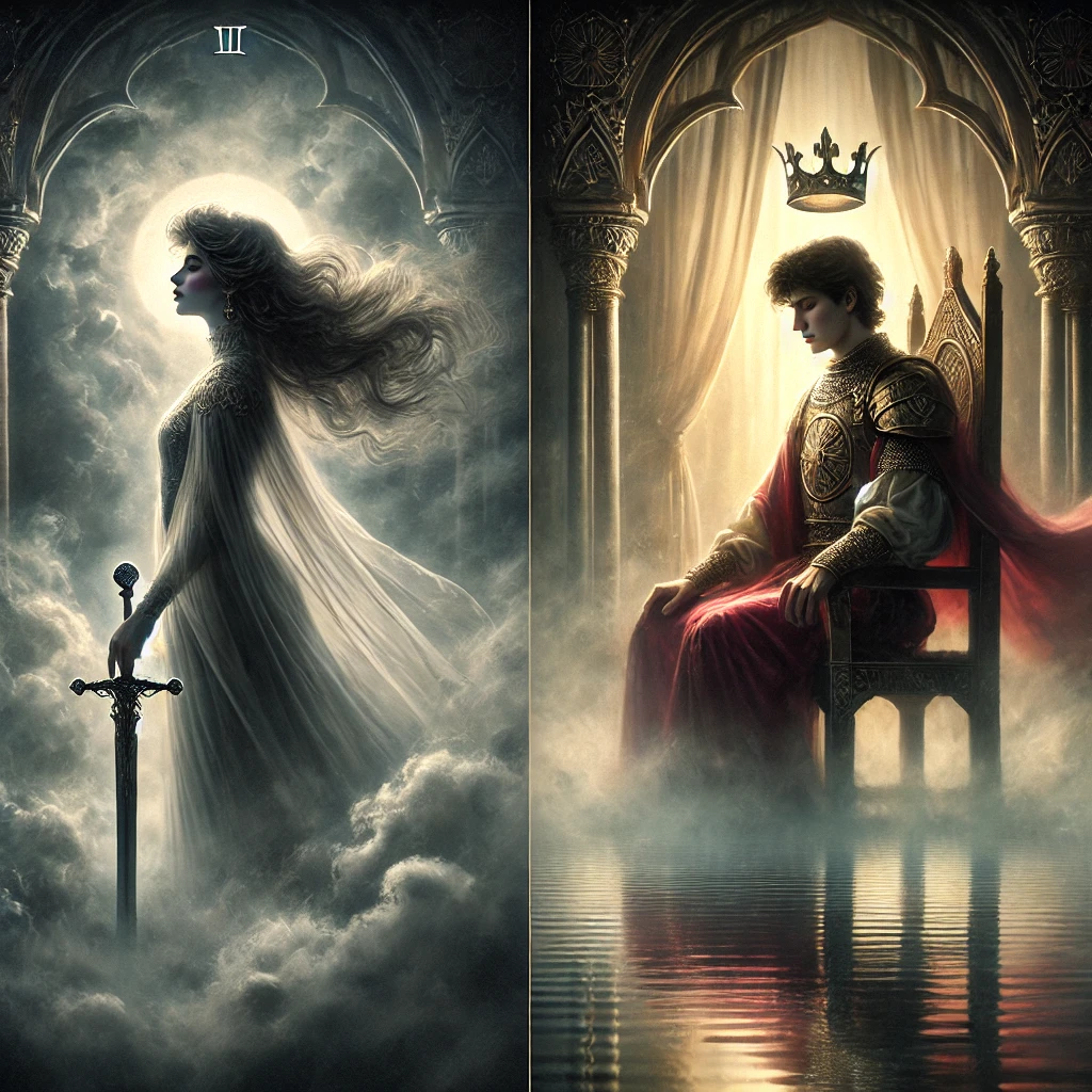 Navigating the Depths Exploring the Reversed Queen of Swords and the King of Cups in Tarot