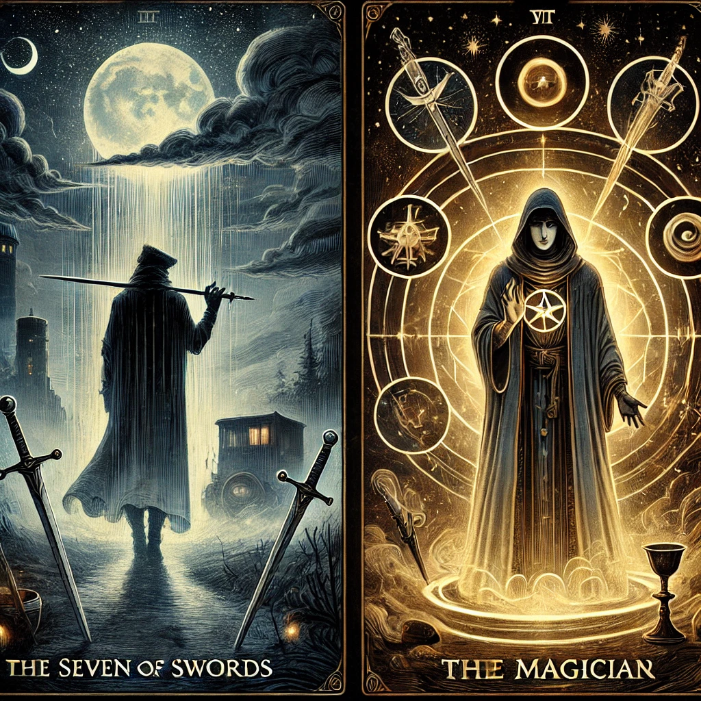 Seven of Swords and the Magician