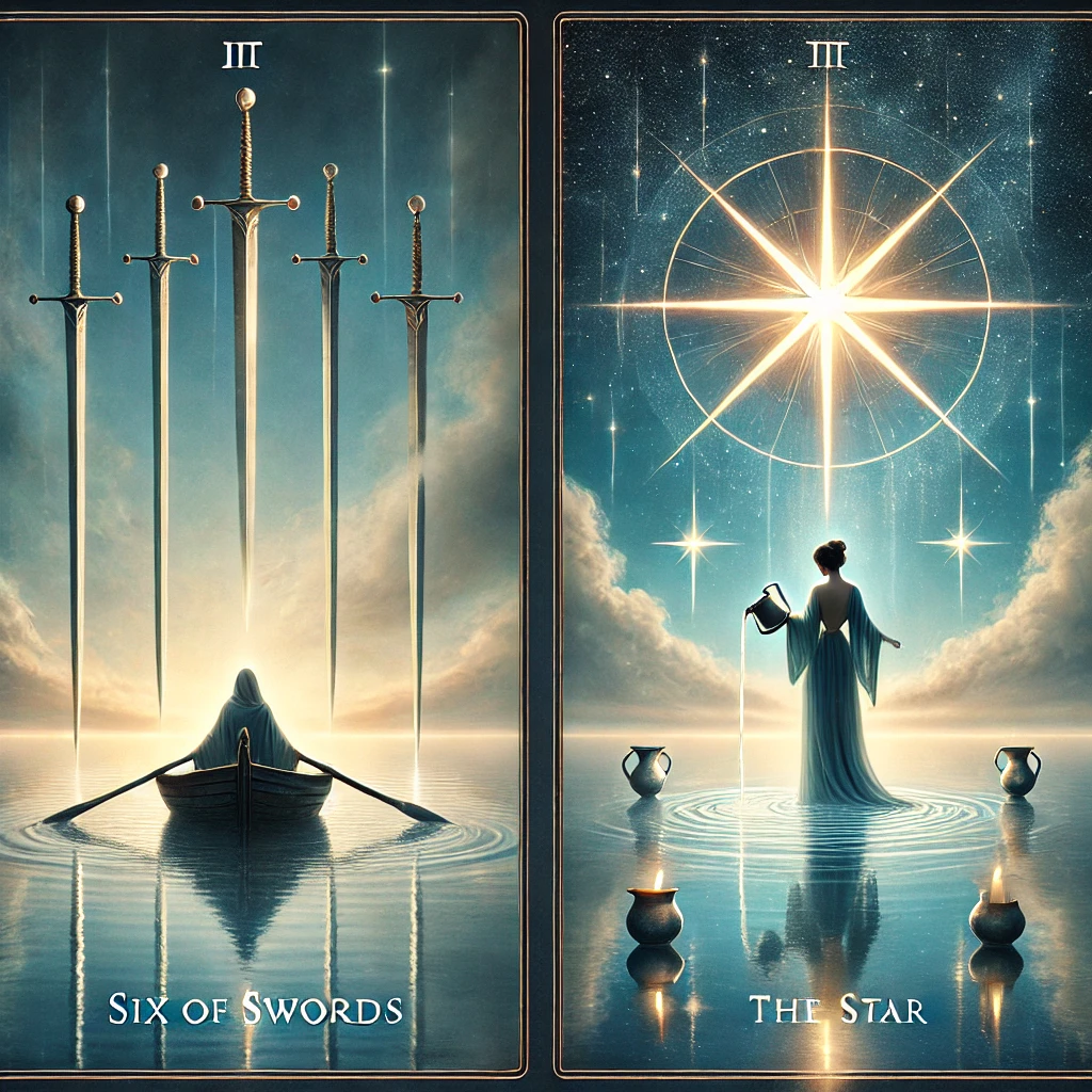 Six of Swords and The Star