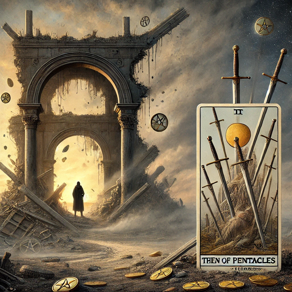 Ten of Pentacles Reversed and Seven of Swords Reversed