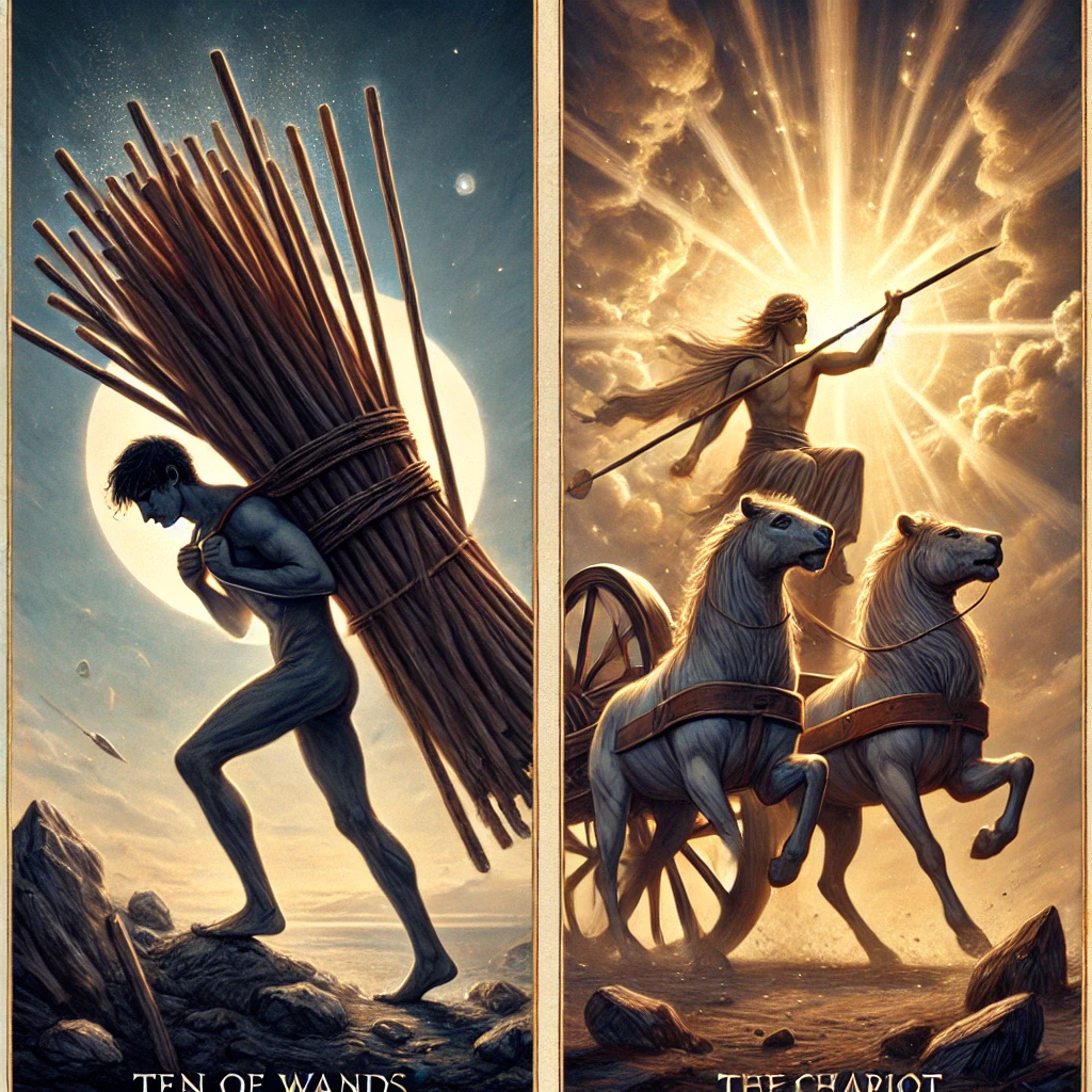 Ten of Wands and The Chariot
