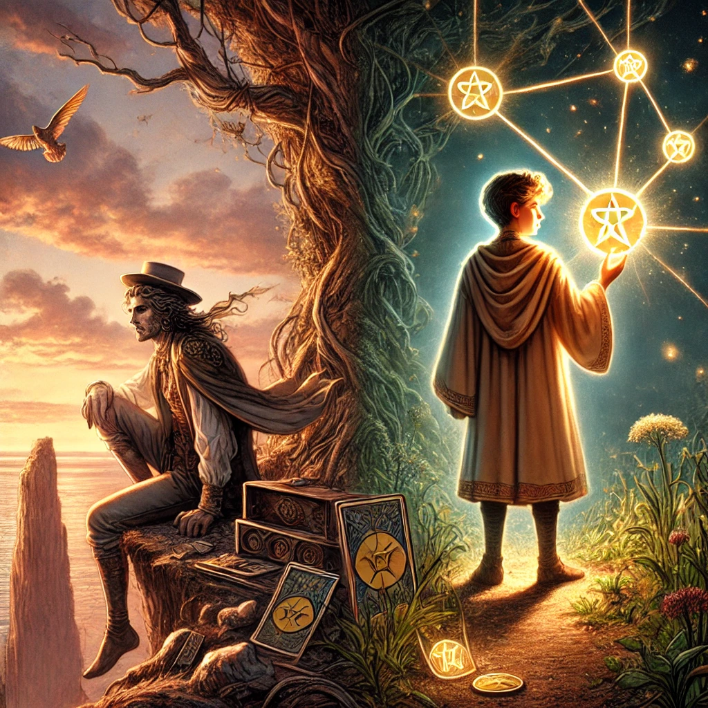 The Fool Reversed and Page of Pentacles