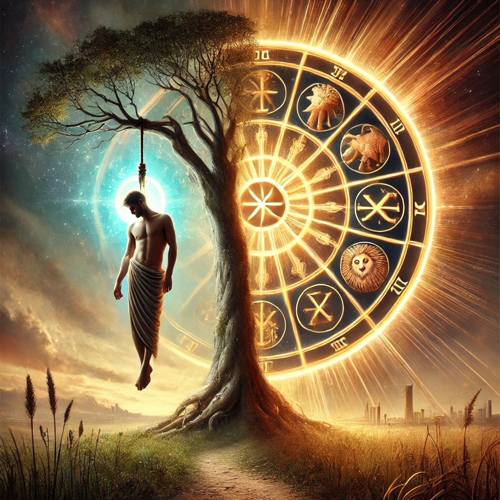 The Hanged Man and Wheel of Fortune