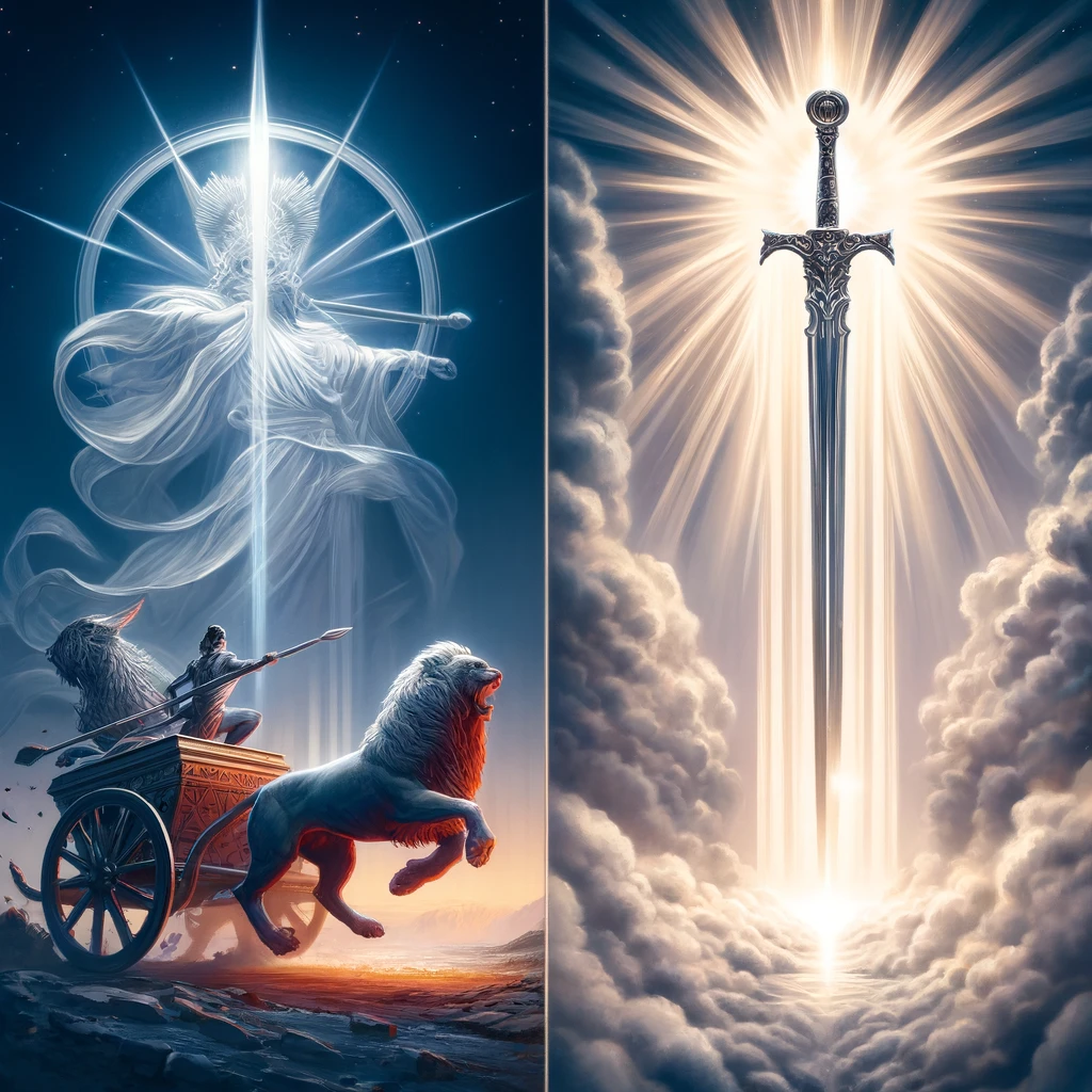 The Reversed Chariot & Ace of Swords Tarot