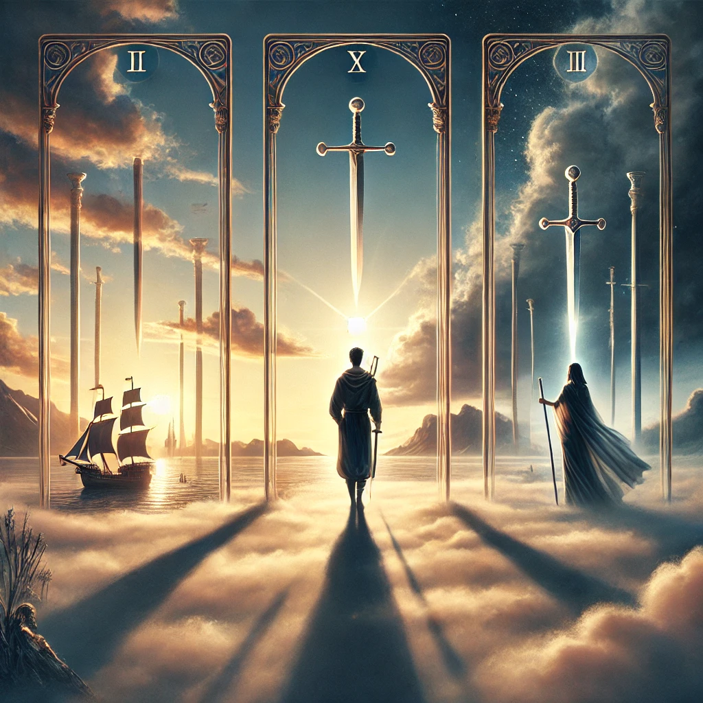Three of Wands and Five of Swords
