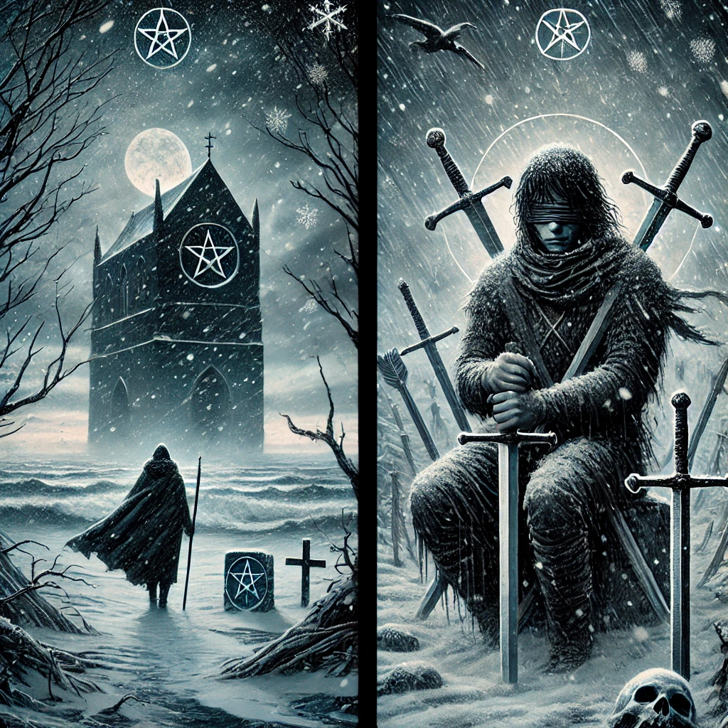 Two of Swords and Five of Pentacles