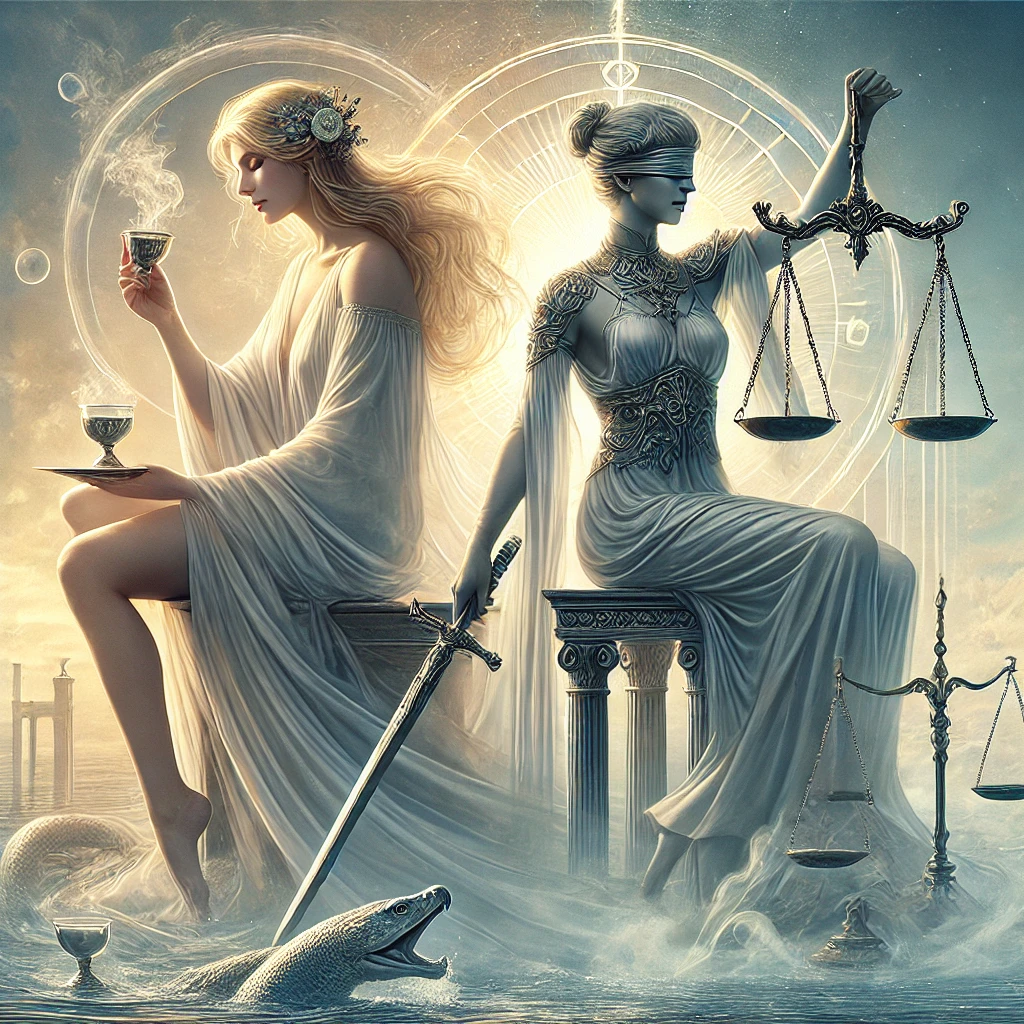 Queen of Cups and Justice