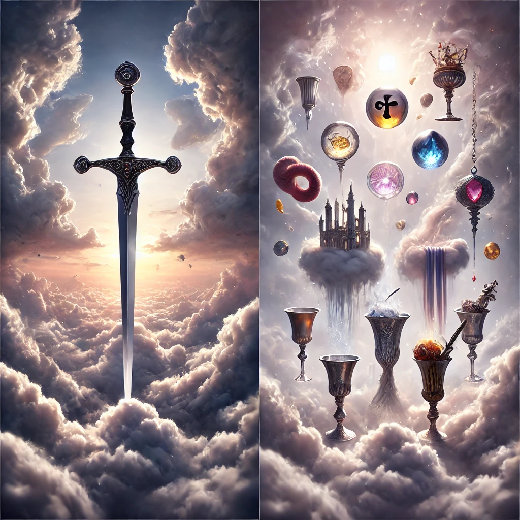 Ace of Swords Reversed and Seven of Cups
