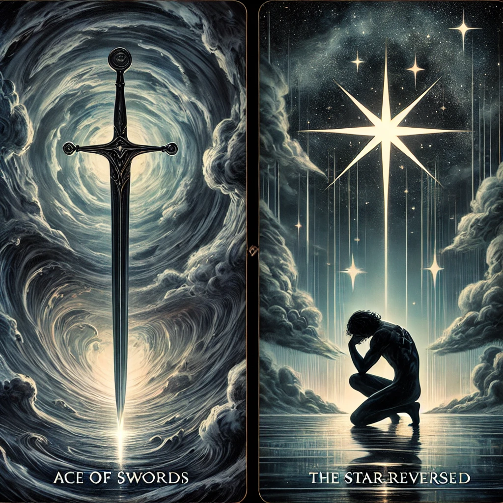 Ace of Swords Reversed and The Star Reversed