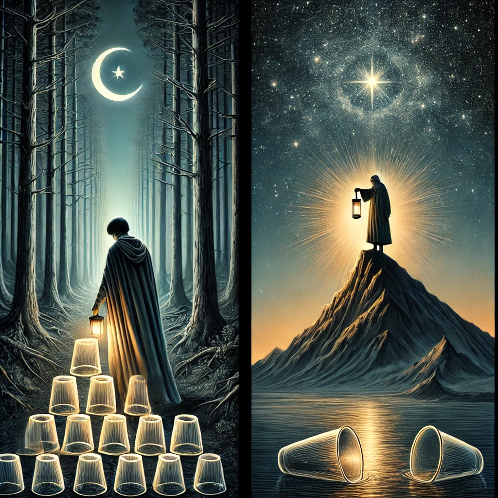 Eight of Cups Reversed and The Hermit