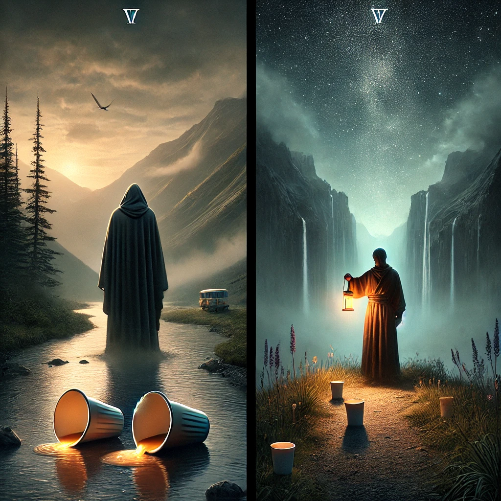 Five of Cups and The Hermit