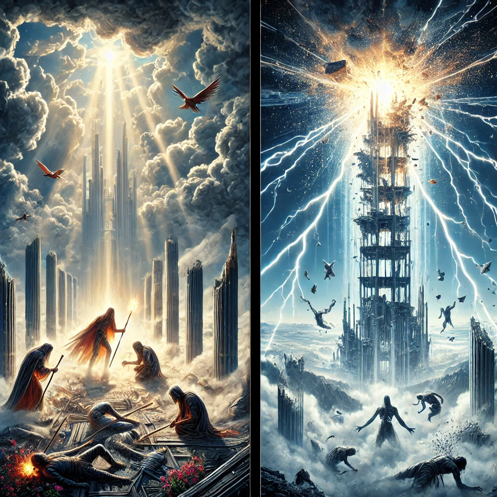 Five of Wands Reversed and The Tower