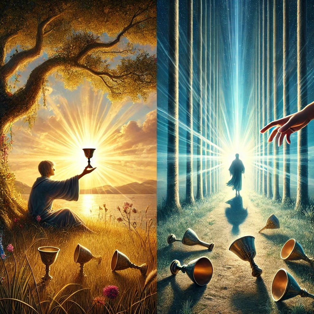 Four of Cups Reversed and Five of Wands Reversed
