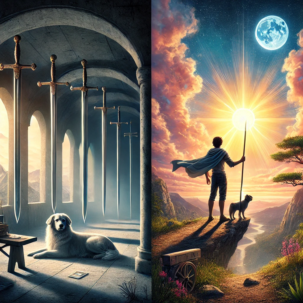 Four of Swords and The Fool
