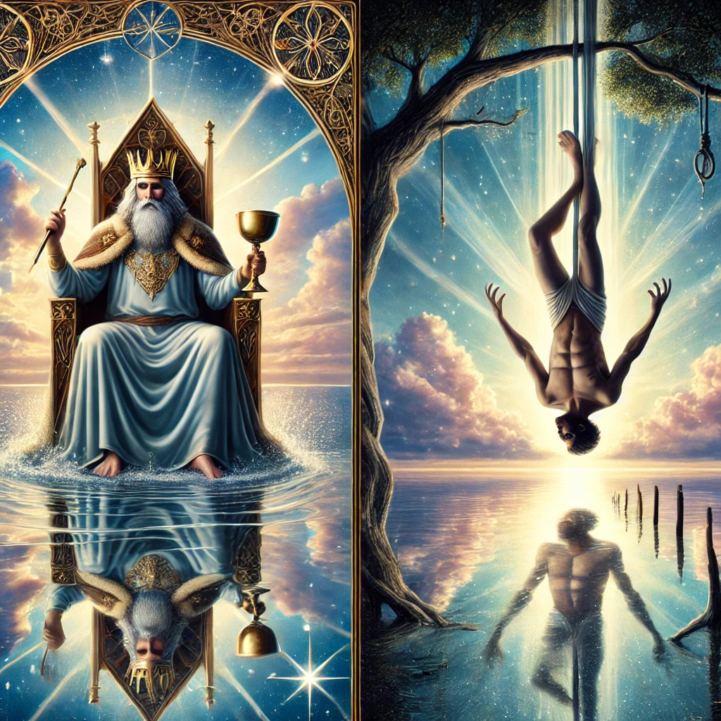 King of Cups and The Hanged Man