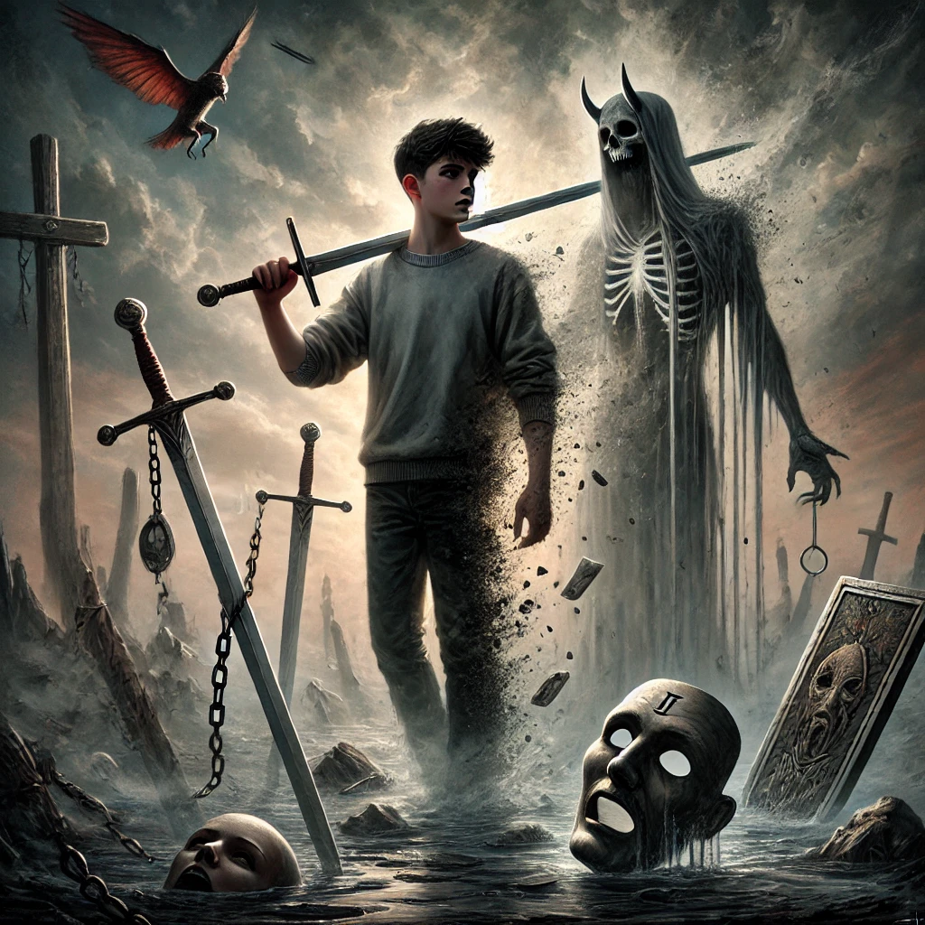 Page of Swords Reversed and The Devil Reversed