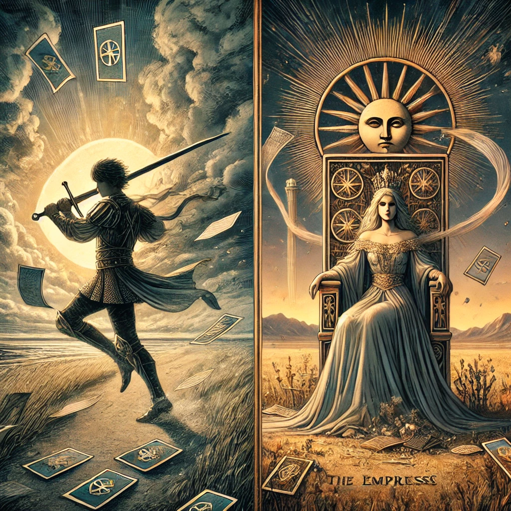 Page of Swords Reversed and The Empress Reversed