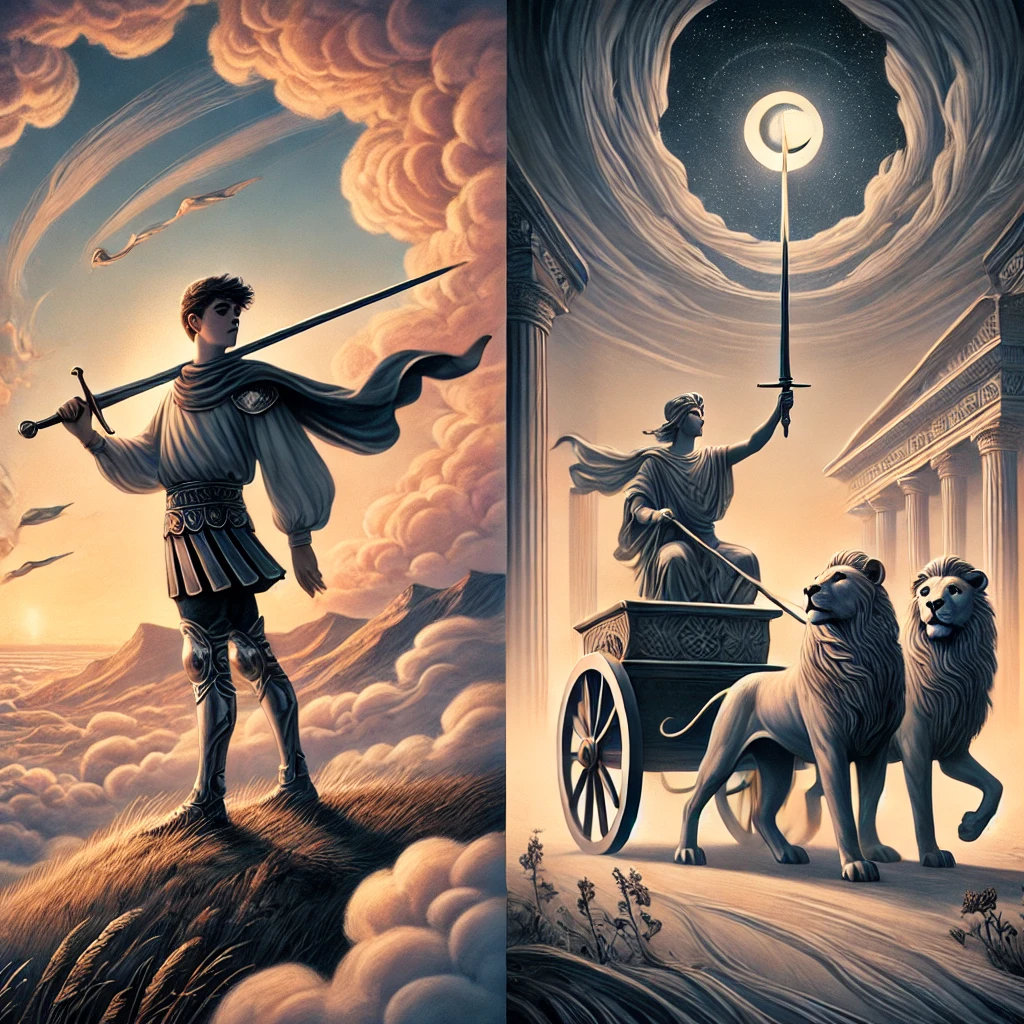 Page of Swords and The Chariot