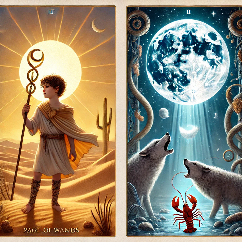 Page of Wands and The Moon