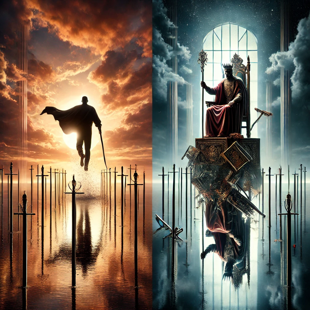 Ten of Swords Reversed and The Emperor Reversed