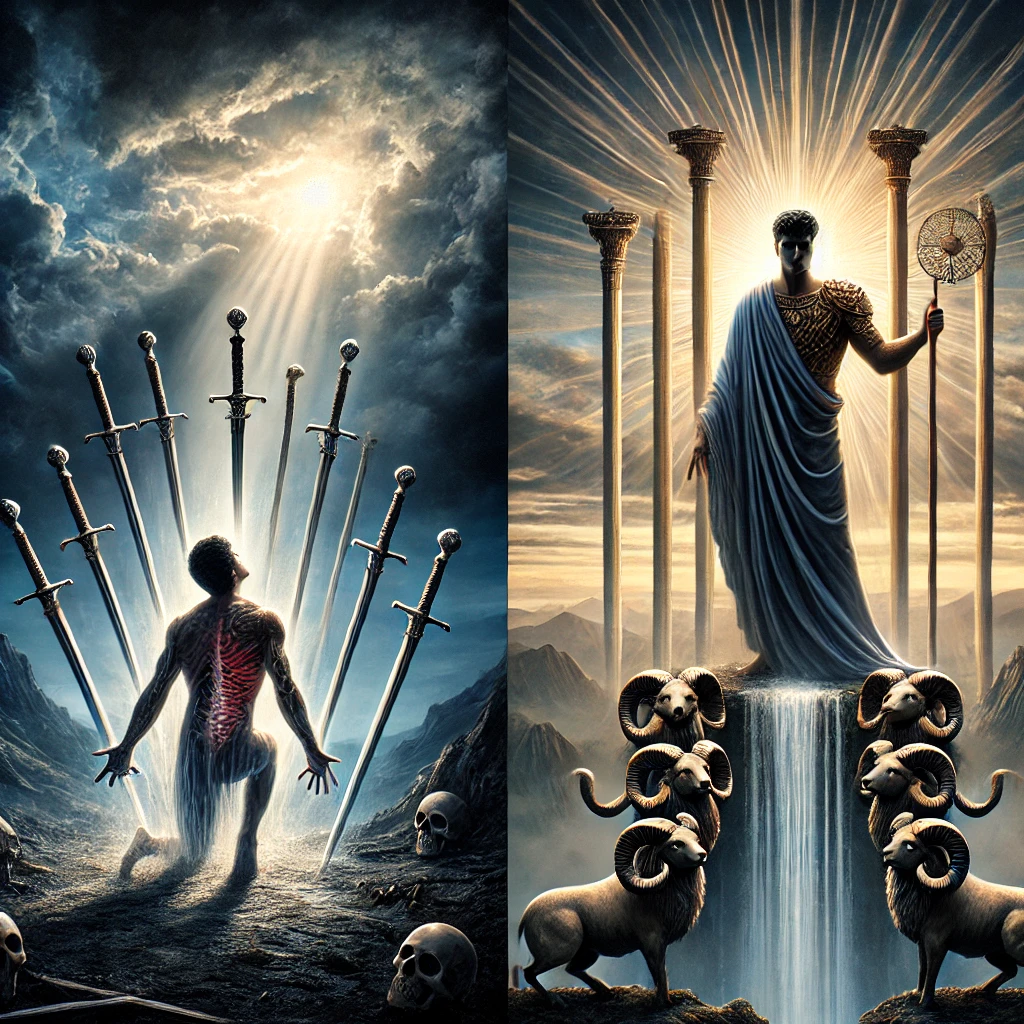 Ten of Swords Reversed and The Emperor