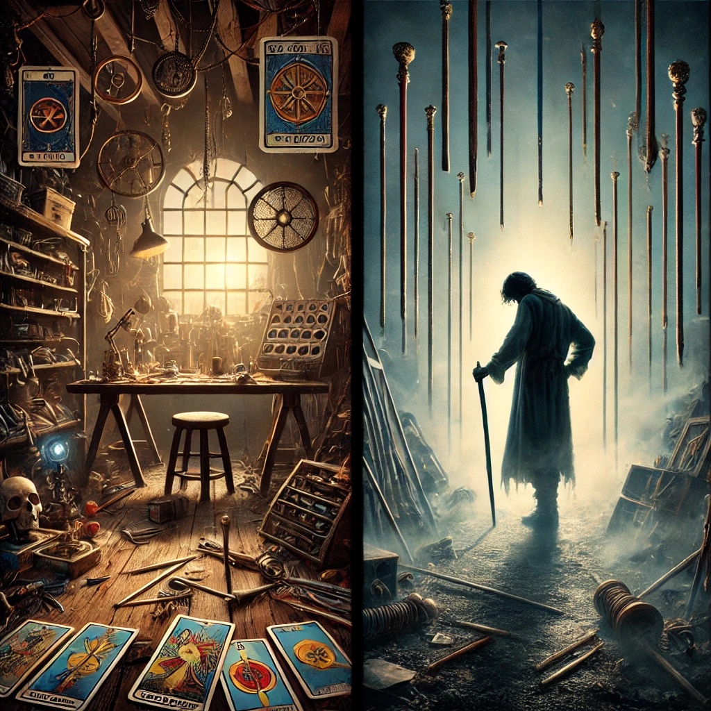 The Magician Reversed and Nine of Wands