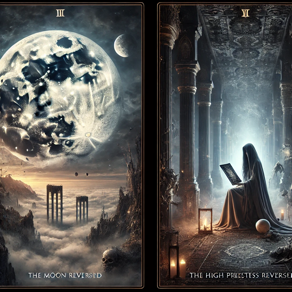 The Moon Reversed and The High Priestess