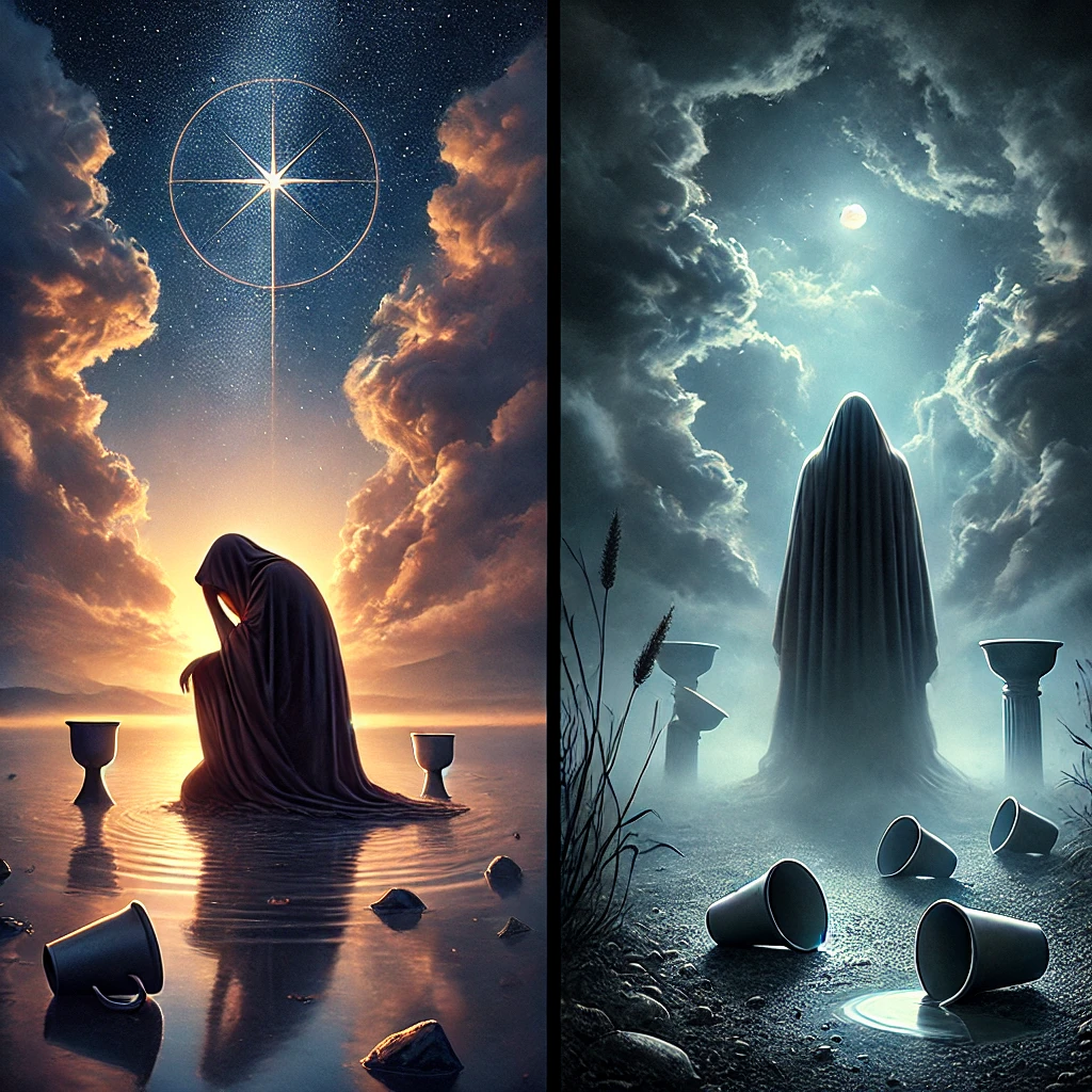 The Star Reversed and Five of Cups