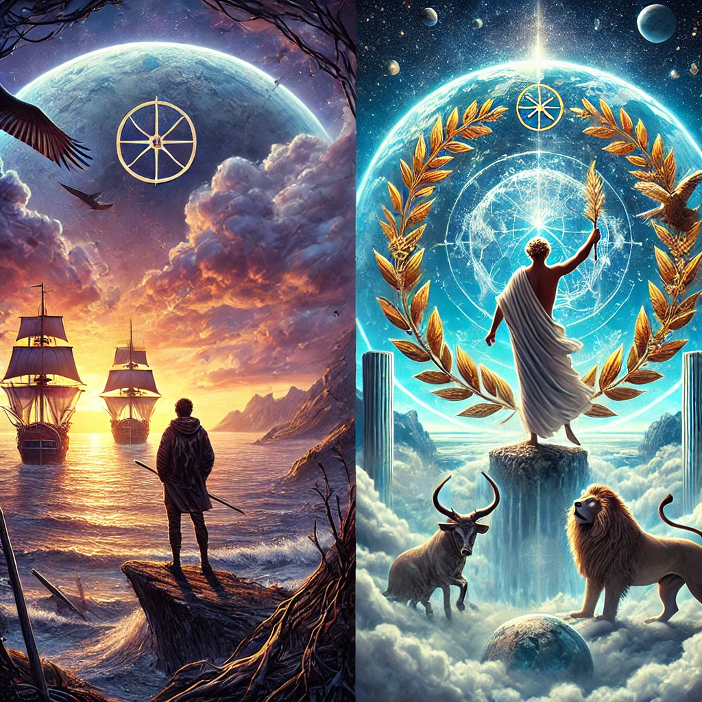 Three of Wands Reversed and The World