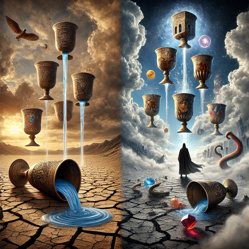 Two of Cups Reversed and Seven of Cups