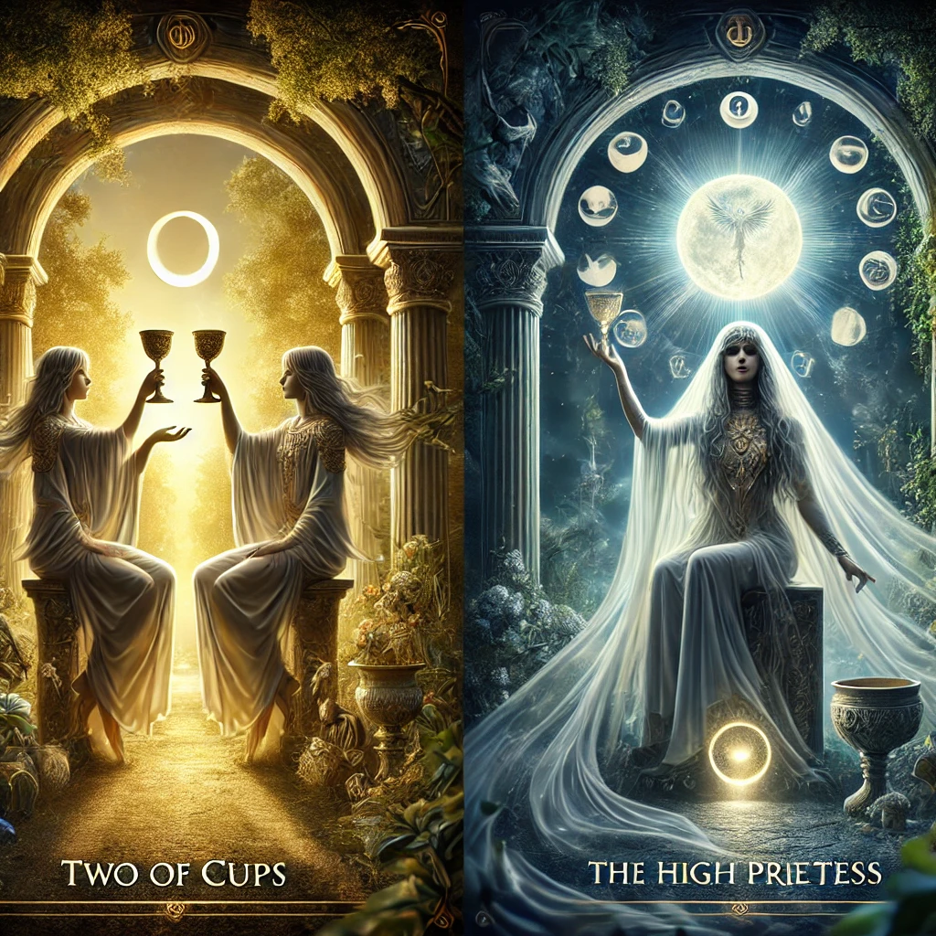 Two of Cups and The High Priestess
