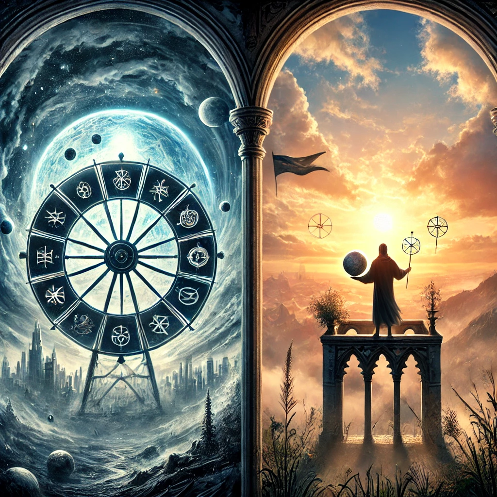 Wheel of Fortune Reversed and Two of Wands
