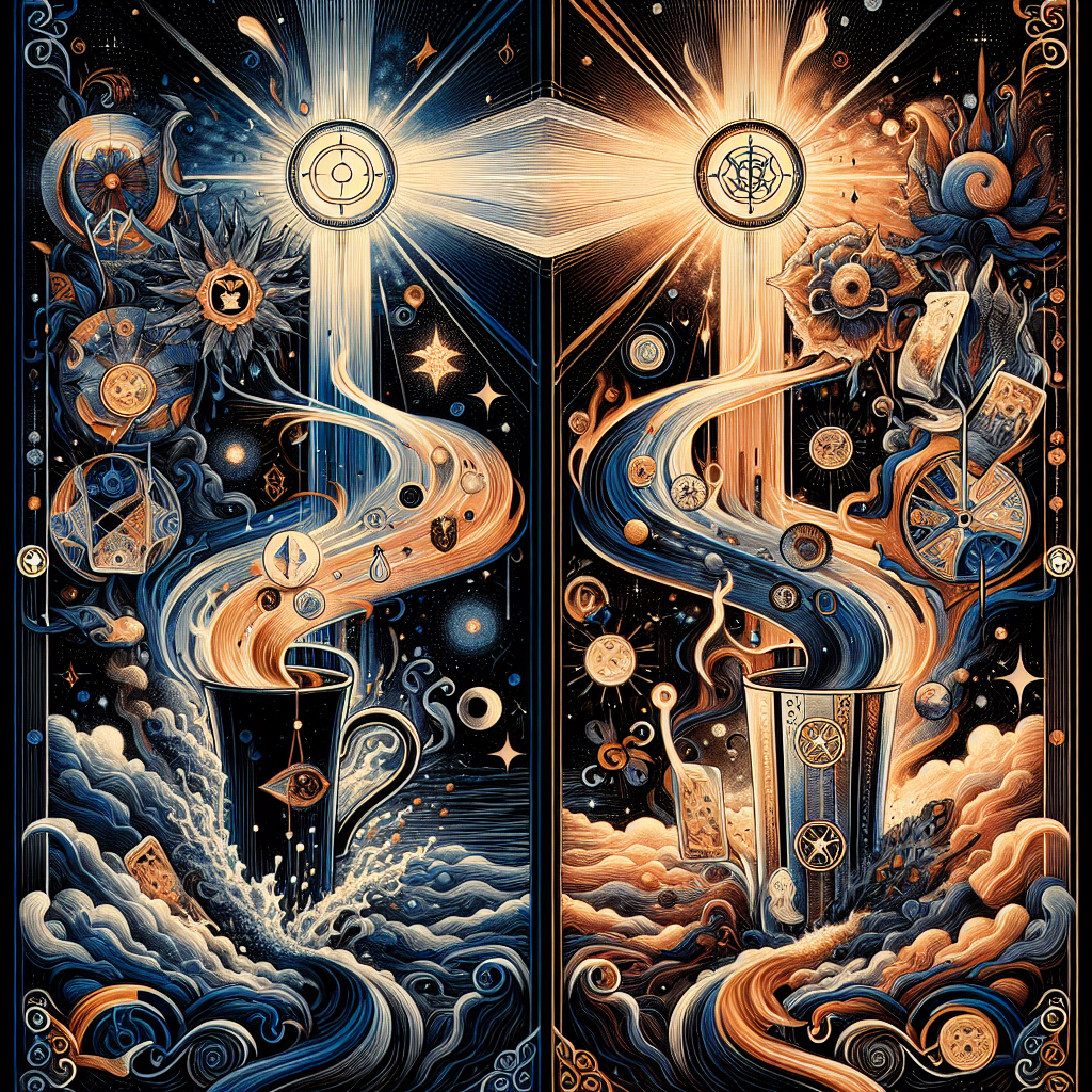 Four of Cups Reversed and Eight of Pentacles