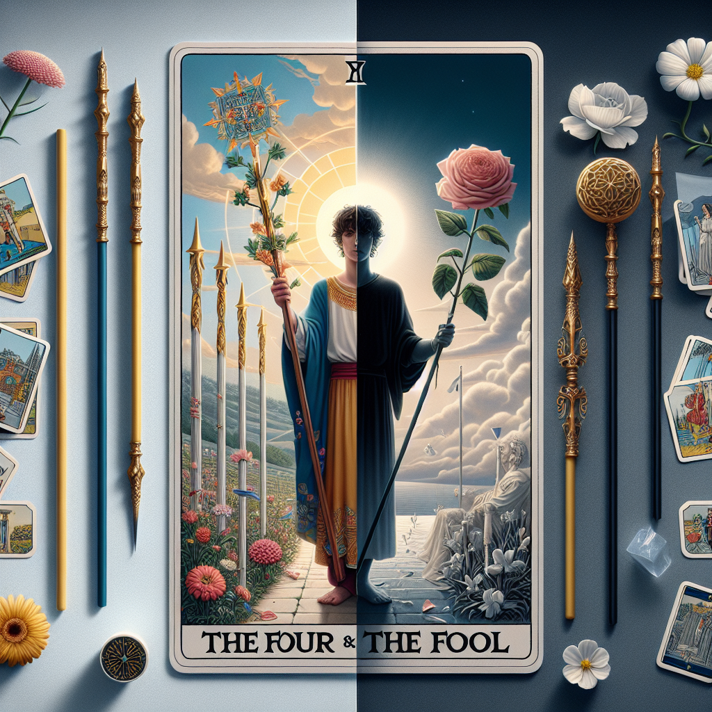 Four of Wands and The Fool