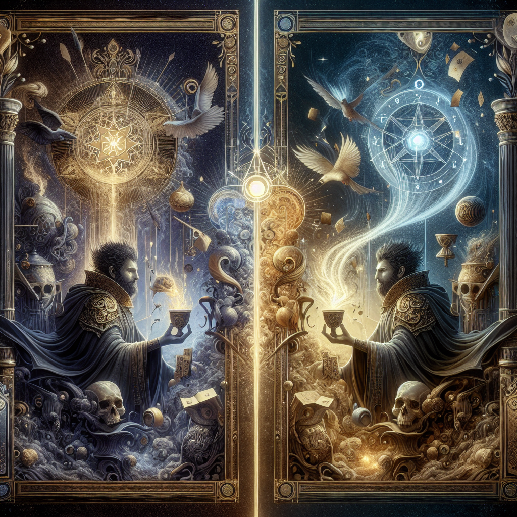 King of Cups and Eight of Pentacles