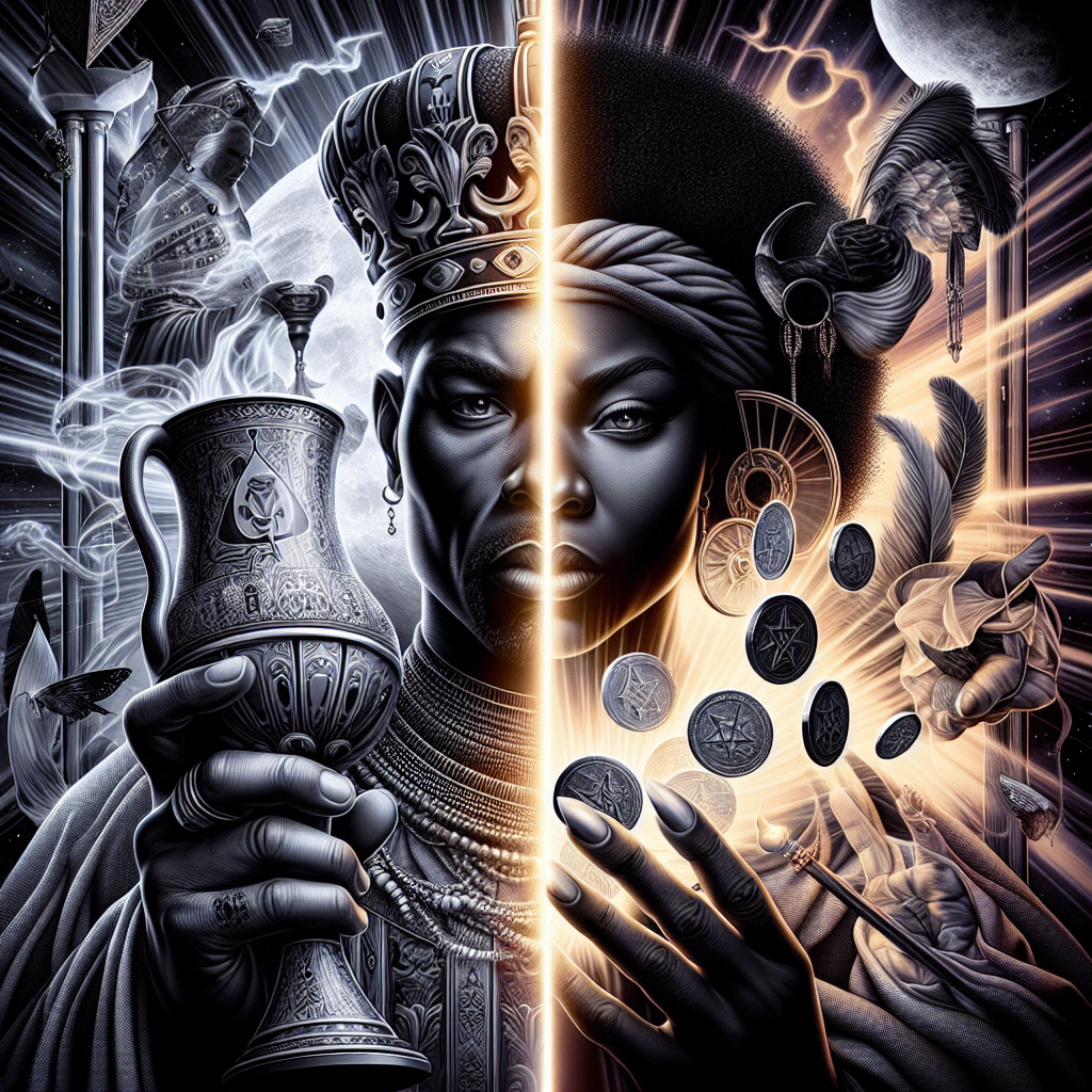 king of cups and four of pentacles