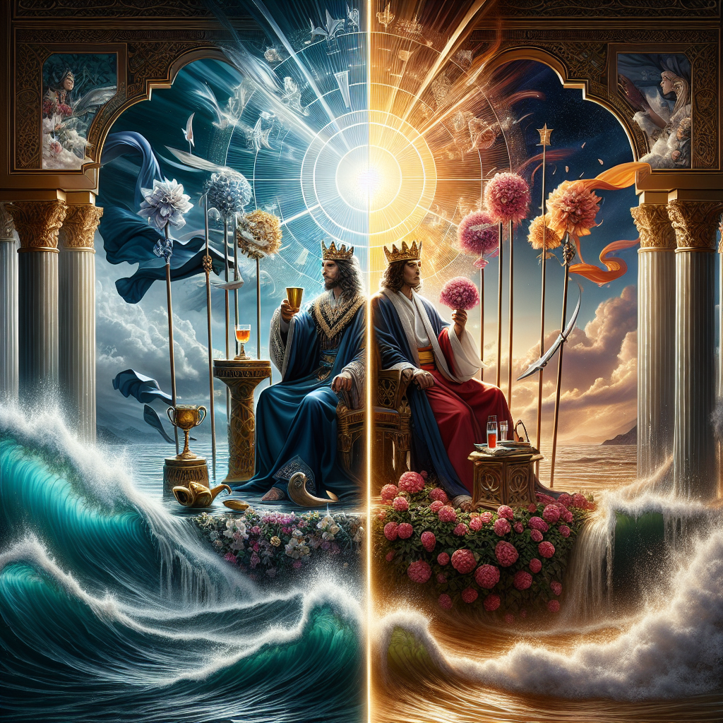 King of Cups and Four of Wands