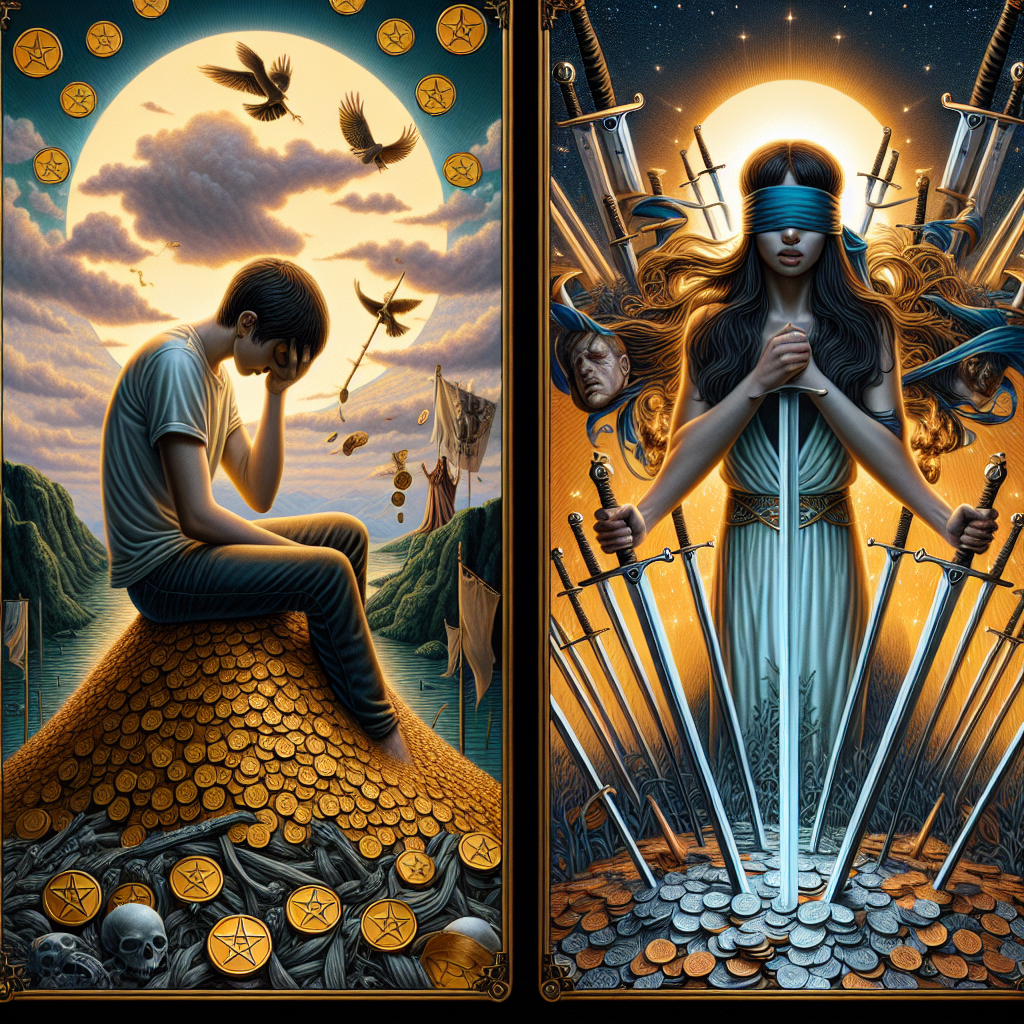 Page of Pentacles Reversed and Eight of Swords Reversed