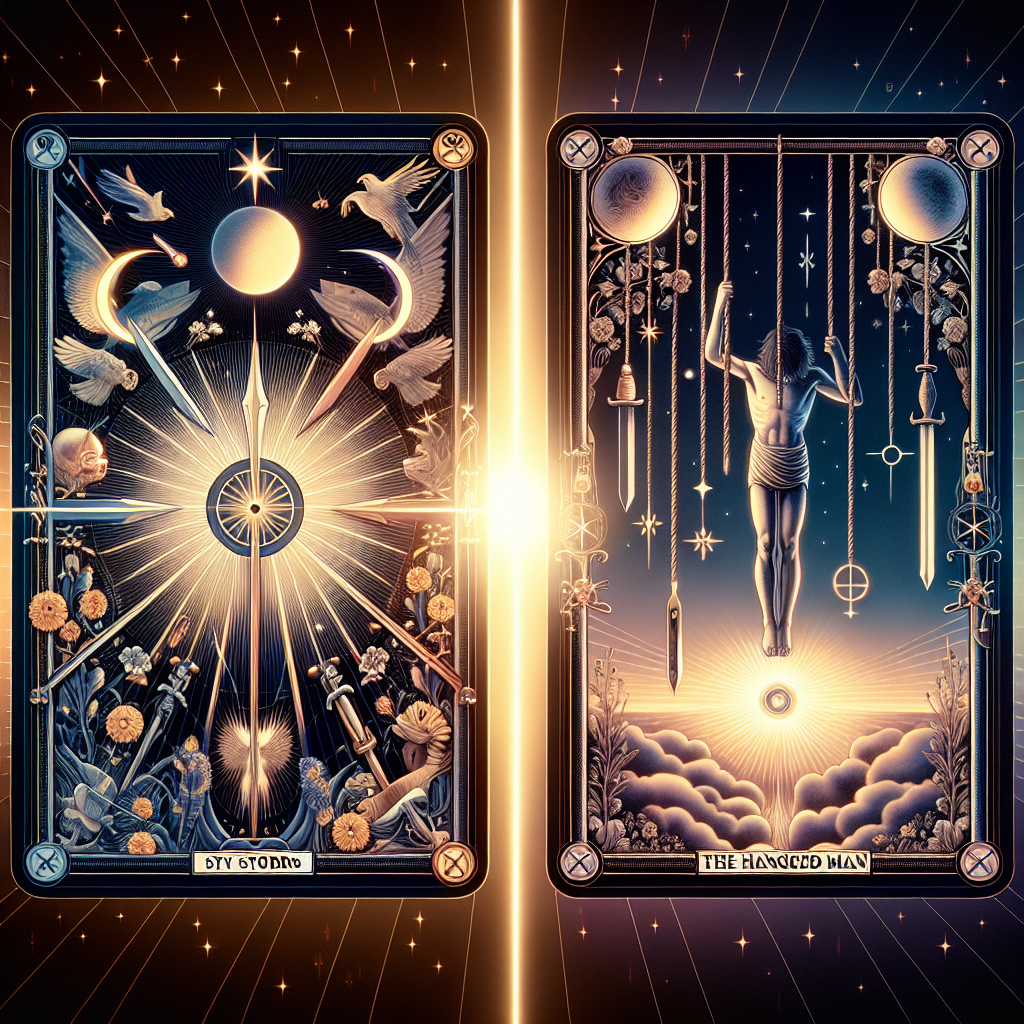 seven of swords reversed and the hanged man