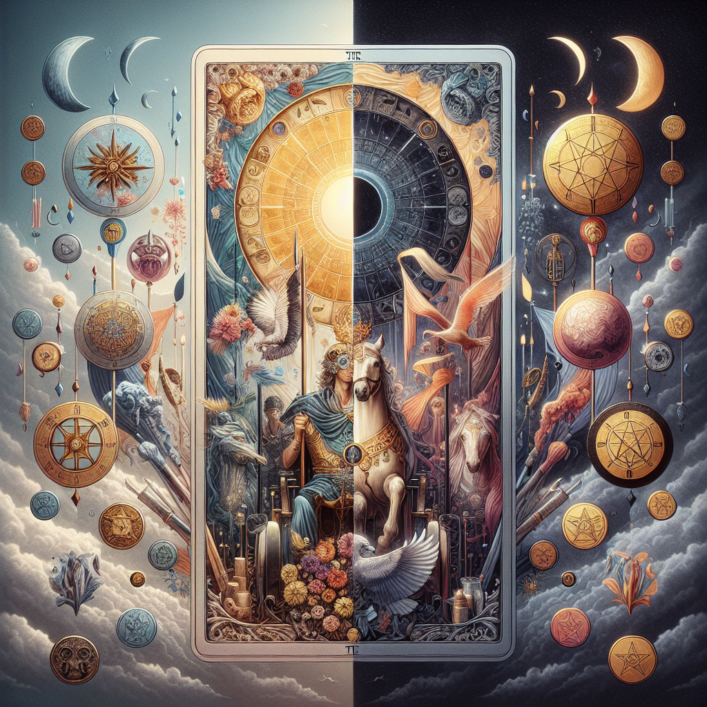 The Chariot and Nine of Pentacles