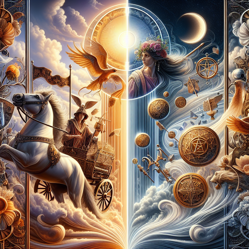 The Chariot and Queen of Pentacles