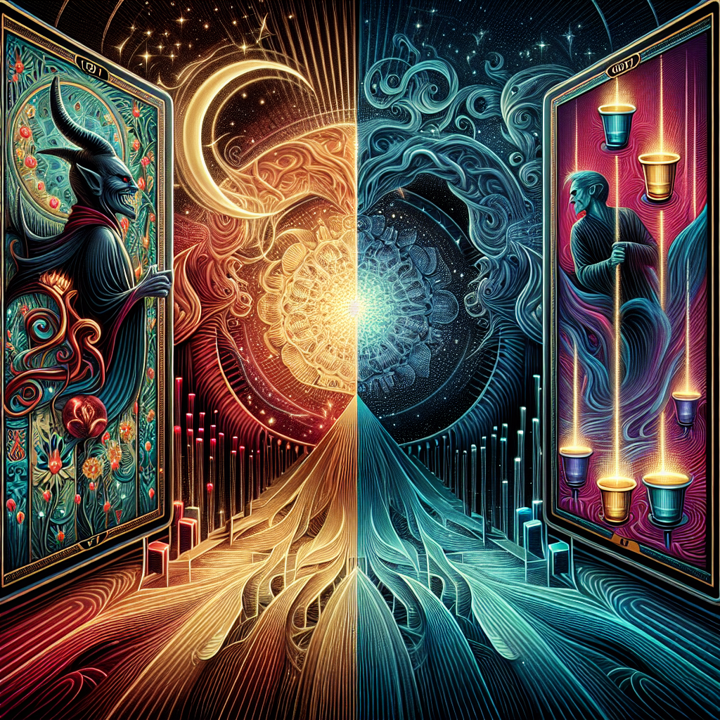 The Devil and Four of Cups