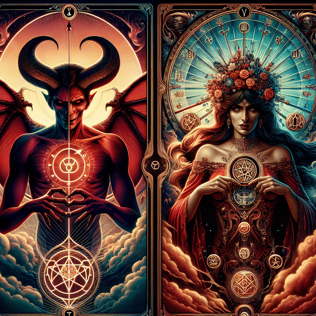 the devil and queen of pentacles