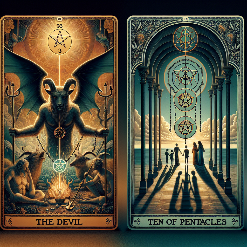 the devil and ten of pentacles