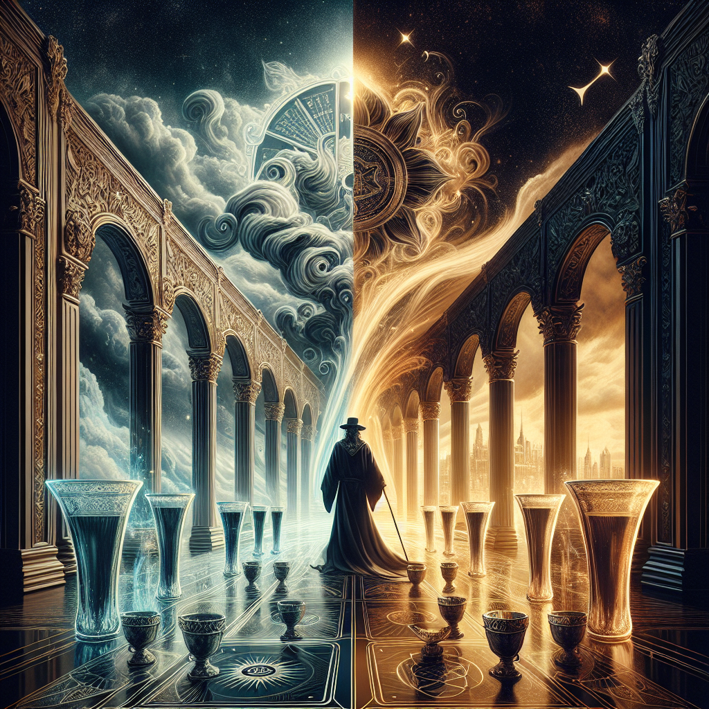 the emperor and eight of cups