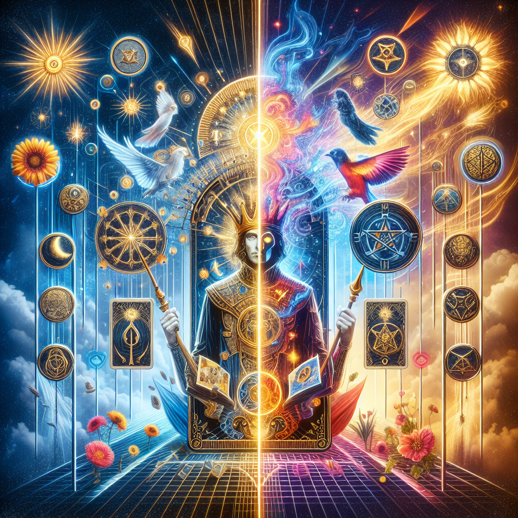 the emperor and eight of pentacles