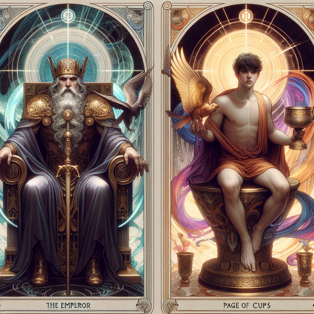 The Emperor and Page of Cups